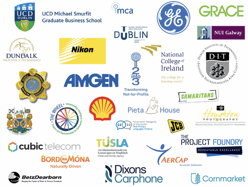 Logos of organisations Joe Houghton has worked with