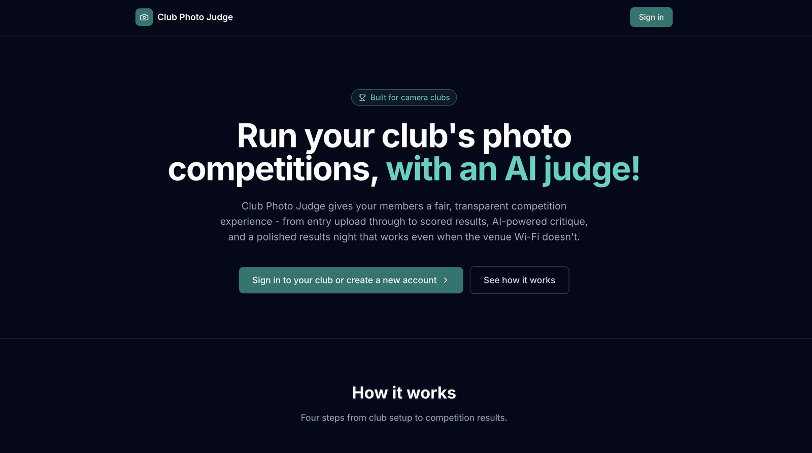 Screenshot of Club Photo Judge